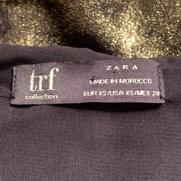 ZARA Gold Mini Dress Tie Waist - Picture 9 of 11